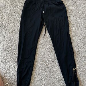 ZYIA Active Black Joggers with Gold Details